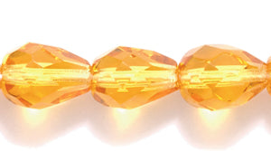 44FC254-JR: CZ Faceted Drop Trans Topaz 7x9mm-25PC