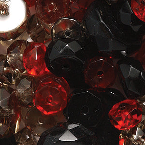 70FC9005R: Faceted Disc Ruby/black/gray Mix-55PC