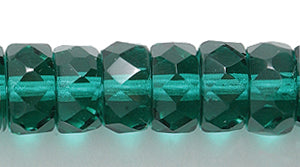 74FC287R: CZ Faceted Disc Trans Emerald 8mm-25PC