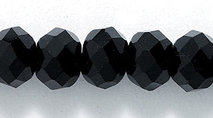 75CD109: Crystal Faceted Rondelle Black 6x8mm 1STR