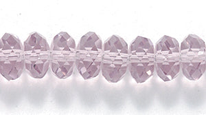 73CD296: Crystal Round Rondelle LT Amethyst 4x6mm A A A 1STR