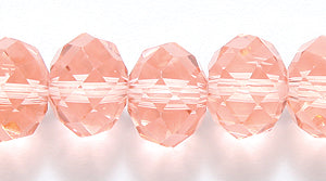 75CD293: Crystal Rondelle Rose 6x8mm A A A 1STR