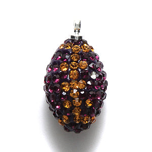 20RS298-C: Polymer Charm Football Amethyst/topaz 20mm