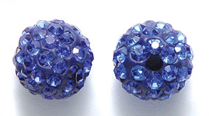 10RS276-E: Polymer Bead Sapphire R/S Pave 10mm -3PC