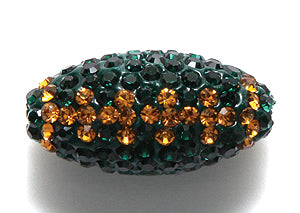 20RS286: Polymer Bead Football Emerald/light Topaz 20mm - 1 Piece