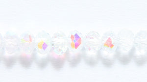 71CD512-H: Cut CRY RD Rondelle Crystal Half AB 3x4mm 1 ST