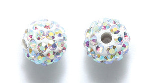 8RS512-E: Polymer Bead Crystal AB R/S Pave 8mm -3PC