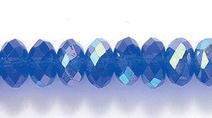 73CD578: Crystal Round Rondelle Cobalt AB 4x6mm 1STR