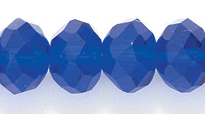 77CD278: Cut Crystal Round Rondelle Cobalt 8x10mm 1STR