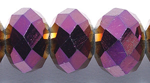 78CD898: Cut CRY RD RNDL Purple MTLC 8x12mm 15-16" STR