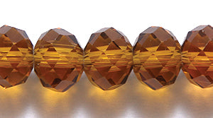 75CD254: Crystal Rondelle Topaz 6x8mm A A A 1STR