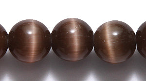 8FO657-2: Fiber Optic Bead Round Dark Brown 8mm