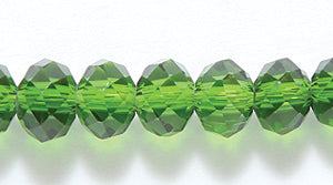 73CD284: Crystal Round Rondelle Grass Green 4x6mm 1STR