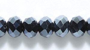 73CD309: Crystal Round Rondelle Hematite 4x6mm 1STR