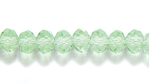 71CD281: Crystal Round Rondelle LT Green 3x4mm 1STR