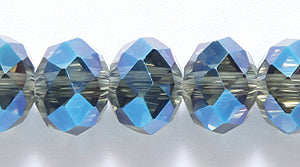 75CD506: Crystal Round Rondelle Blue AB 6x8mm 1STR