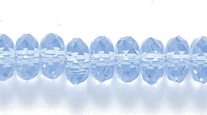 73CD272: Crystal Round Rondelle LT Sapphire 4x6mm 1STR