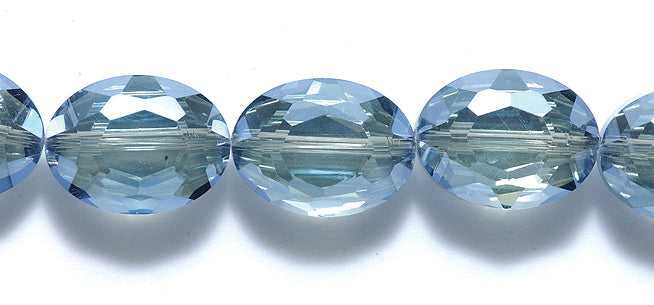 37CD374: Crystal Oval Blue Metallic Luster 12x16mm 9