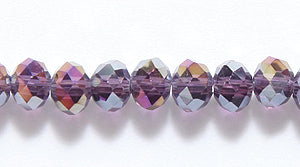 71CD597-D: Cut CRY RD RNDL Dark Tanzanite AB 3x4mm 15-16" STR