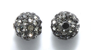 8RS205-E: Polymer Bead Grey R/S Pave 8mm -3PC