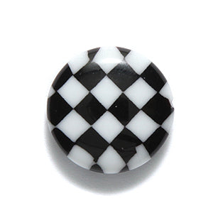 77AG109-1: Coin Black/white Checkerboard 16mm 3PC