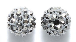 10RS309-E: Polymer Bead Hematite R/S Pave 10mm -3PC