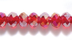 73CD544: Crystal Round Rondelle Ruby AB 4x6mm 1STR