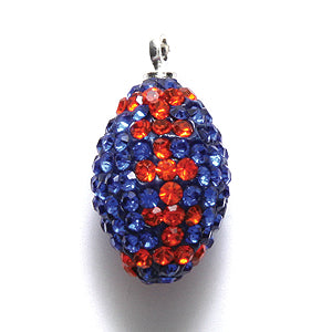 20RS278-C: Polymer Charm Football Sapphire/orange 20mm - 1 Piece