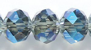 77CD506: Crystal Round Rondelle Half Blue AB 8x10mm 1STR