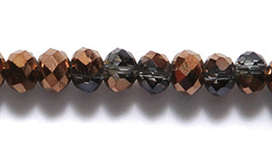 71CD857-H: Crystal Round Rondelle Half Dark Bronze 3x4mm 1STR