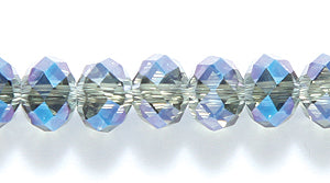 73CD506: Cut CRY RD RNDL Crystal Blue AB 4x6mm 15-16" STR