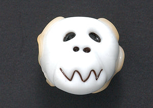 23AL999: Limited Glass Skull White Brain 15mm-1PC