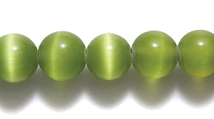 6FO684-2: Fiber Optic Bead Round Olive Green 6mm