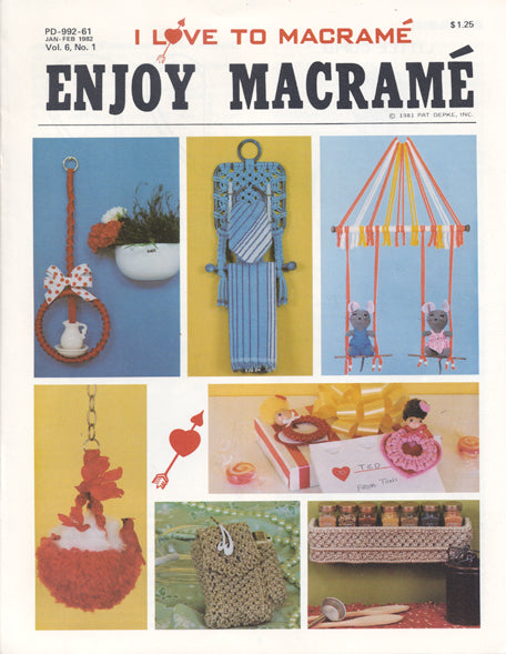 BK1008-NW: Vintage Enjoy Macrame Jan/feb 1982 Book