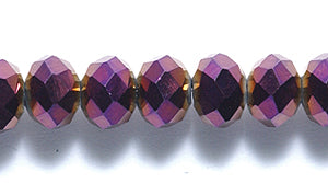 73CD899: Crystal Round Rondelle Metallic Purple 4x6mm 1STR