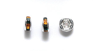 74RS286: Poly Rondelle Emerald/light Topaz 4mm