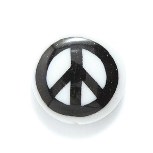 77AG109-3: Coin Black/white Peace Sign 16mm 3PC