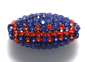 20RS278: Polymer Bead Football Sapphire/orange 20mm - 1 Piece