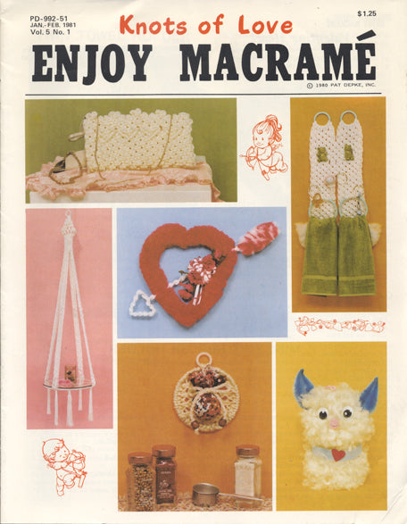 BK1003-NW: Vintage Enjoy Macrame Jan/feb 1981 Book