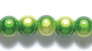 6MX783-2: Miracle Bead Two Tone Green 6mm - - 4 Pieces