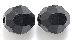 10PF109: PL Round Faceted Black 10mm-200PC