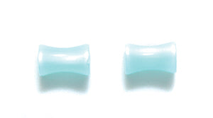 62DB665-NW: PL Dog Bone Moonglow Beads Aqua 4x6mm 100PC