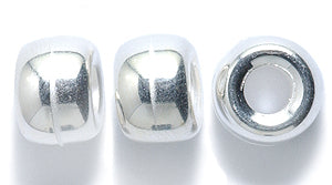 9CP812: Plastic Metallic Pony Bead Silver 9mm 50PC