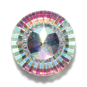 DZ9150-512: Resin Sew-on Piikki 20mm Round Crystal