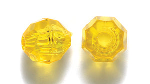 8PF225: PL Round Faceted Trans Yellow 8mm