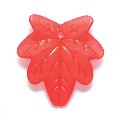 23PL345: Plastic Leaf Red 25mm-25PC