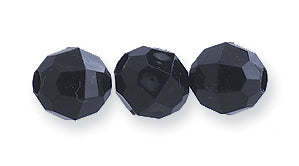 6PF109: PL Round Faceted Op Black 6mm 600PC