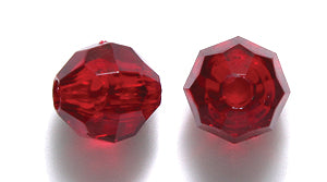 8PF246: PL Round Faceted Trans Dark Ruby 8mm