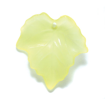 25PL322: Plastic Leaf Charm Yellow 23x25mm-25PC