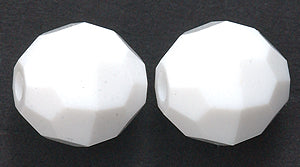 10PF112: PL Round Faceted White 10mm-200PC